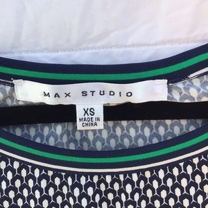 Max Studio Shift Dress  Size-XS. Blue/white/green geometric print.   A2